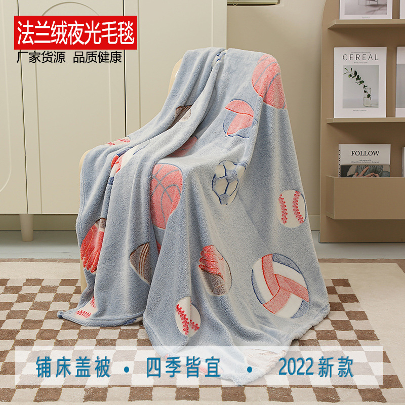 Cross-Border Autumn and Winter Flannel Luminous Blanket Unicorn Xingyue Cover Blanket Office Nap Home Airable Cover Foreign Trade