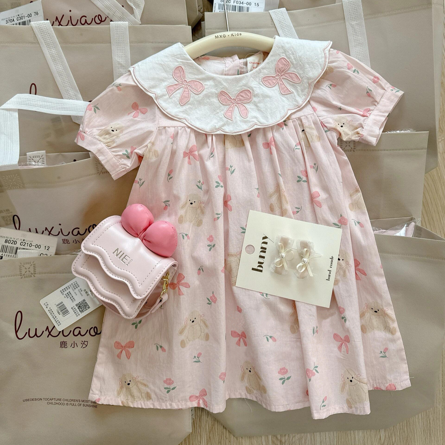 麦哈派 摩卡贝贝24夏季女童连衣裙t恤套装 织里童装工厂货源批发