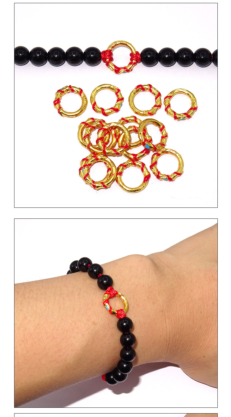 古法金滴油乾坤圈老金素圈饰品配件diy手链吊坠多用小圆圈转运珠