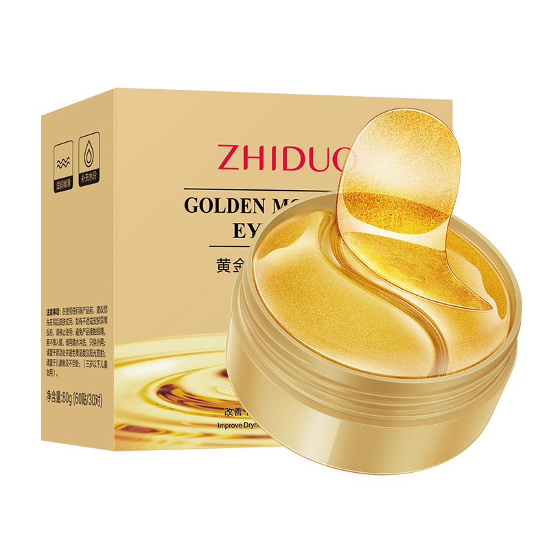 Zhiduo Gold Tender and Smooth Moisturizing Eyes Mask Fading Wrinkle Eye Pad Hydrating Beauty Salon Eye Protection Patch in Stock Wholesale