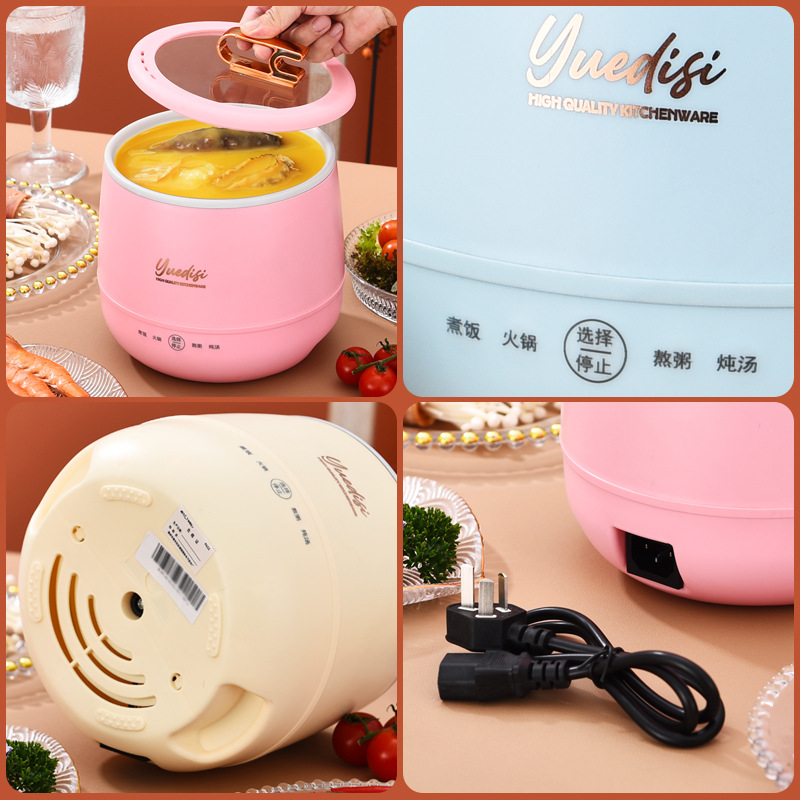 Factory Direct Supply Cross-Border Mini Rice Cooker 1.8l Rice Cooker Non-Sticky Liner Multi-Functional Smart Pot Gift