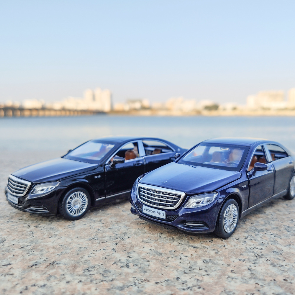 benz奔驰仿真合金车声光回力汽车模型s600儿童轿车玩具摆件批发