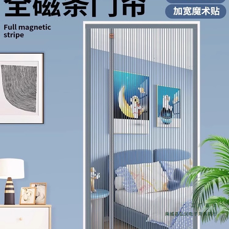 全磁条防蚊门帘沙窗夏季2025新款家用入户门纱帘磁铁吸条