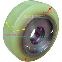 2吨力至优电动堆高叉车辅助轮平衡轮子204×76 聚氨酯万向轮胎