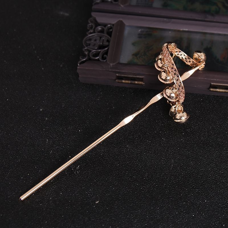 神乐铃古风汉服发簪头饰铃铛簪子盘发丸子头古装国风宫铃吊坠发钗