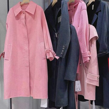 韩版品牌女装中长款双面羊绒大衣商场库存外套女尾货批发一手货源