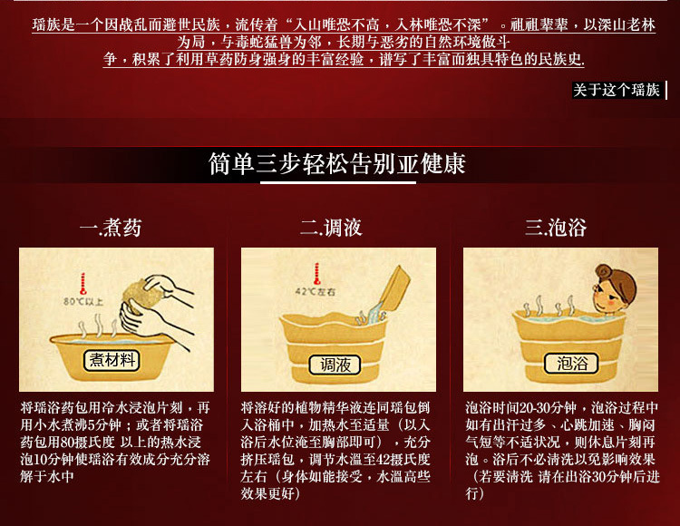 美容院spa大容量云南瑶浴120g熏蒸发汗温宫泡澡药浴包 草本足浴粉