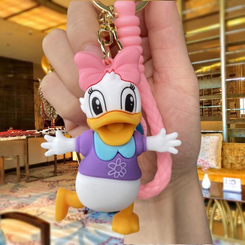 New Mickey Minnie Cartoon Key Button Cute Donald Duck Toy Bag Package Pendant Car Key Chain Small Gift