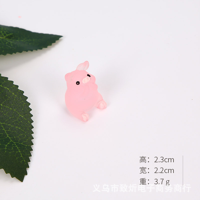 Mini Luminous Pig Cute Online Celebrity Style Small Pink Pig Doll Handmade Diy Jewelry Decoration Keychain Pendant