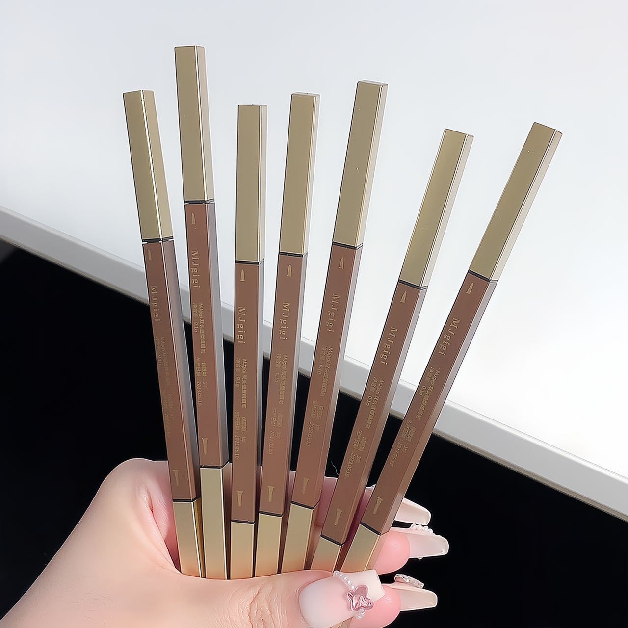Thin Head Eyebrow Pencil Waterproof Waterproof Sweat-Proof Not Smudge Long-Lasting Colorfast Double-Headed Double-Effect Supernatural Thrush Gadget