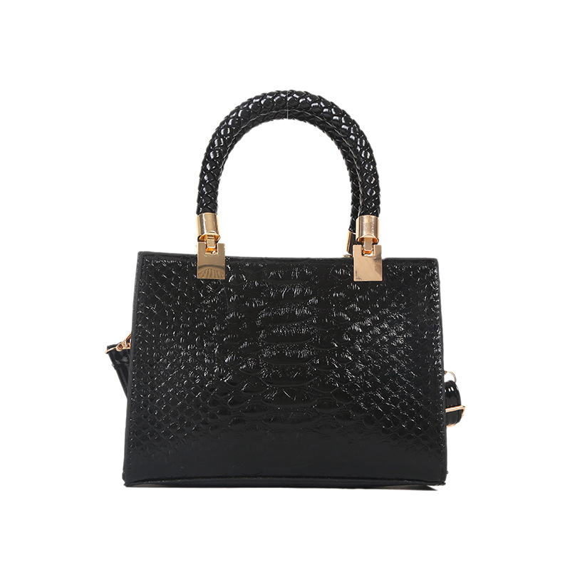 Foreign Trade Wholesale Stylish Good Texture Shiny Bag Female 2023 Popular Alligator Print Handbag Casual Shoulder Messenger Bag