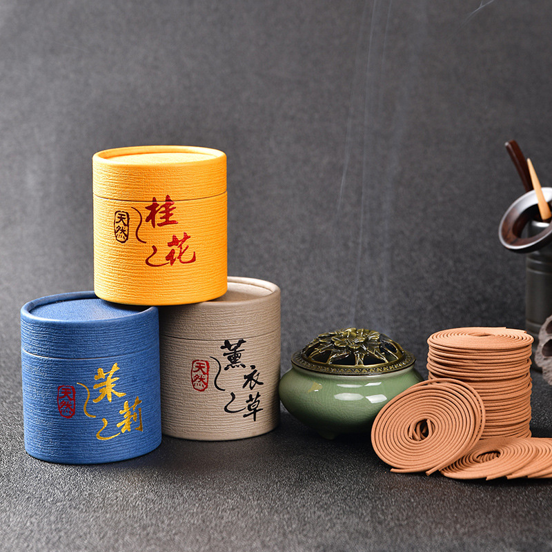 檀香盘香熏香家用供佛室内卧室藏香沉香崖柏桂花艾草香薰盘香