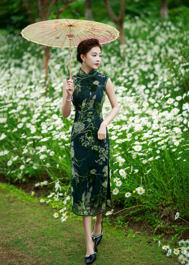 真丝性感旗袍图片