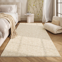 奶油风卧室床边地毯客厅仿羊绒加厚地毯床前脚垫毛绒沙发茶几地毯
