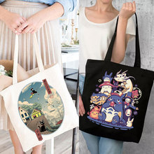 Totoro Studio Ghibli龙猫印花帆布包单肩包全球外贸手提袋购物袋