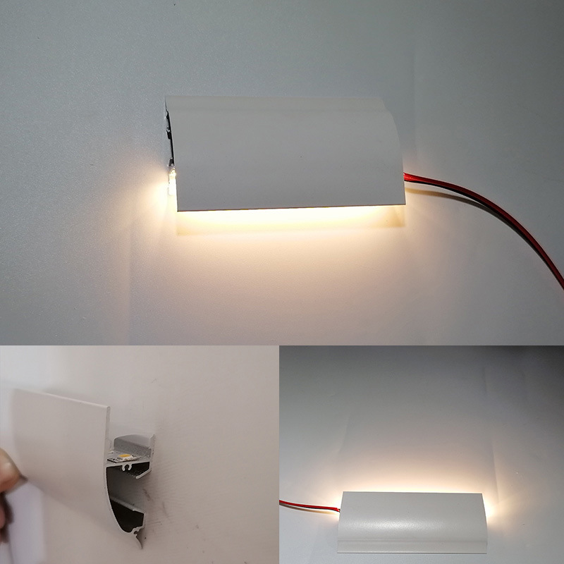 墙壁装饰线条灯免开槽led铝合金发光顶角线踢脚线形灯明装洗墙灯