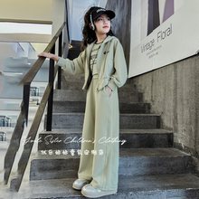 韩国女童卫衣套装春秋2024新款洋气儿童运动休闲裤炸街大童三件套