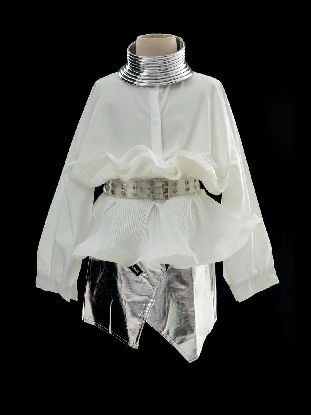 女童走秀科技未来感演出服元宇宙创意个性t台潮服朋克赛博车模风