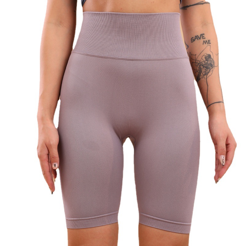 Summer Hip-Shaping Belly-Contracting Running Five-Point Fitness Pants Women's High Waist Hip Lift Tight Sports Peach Yoga Shorts