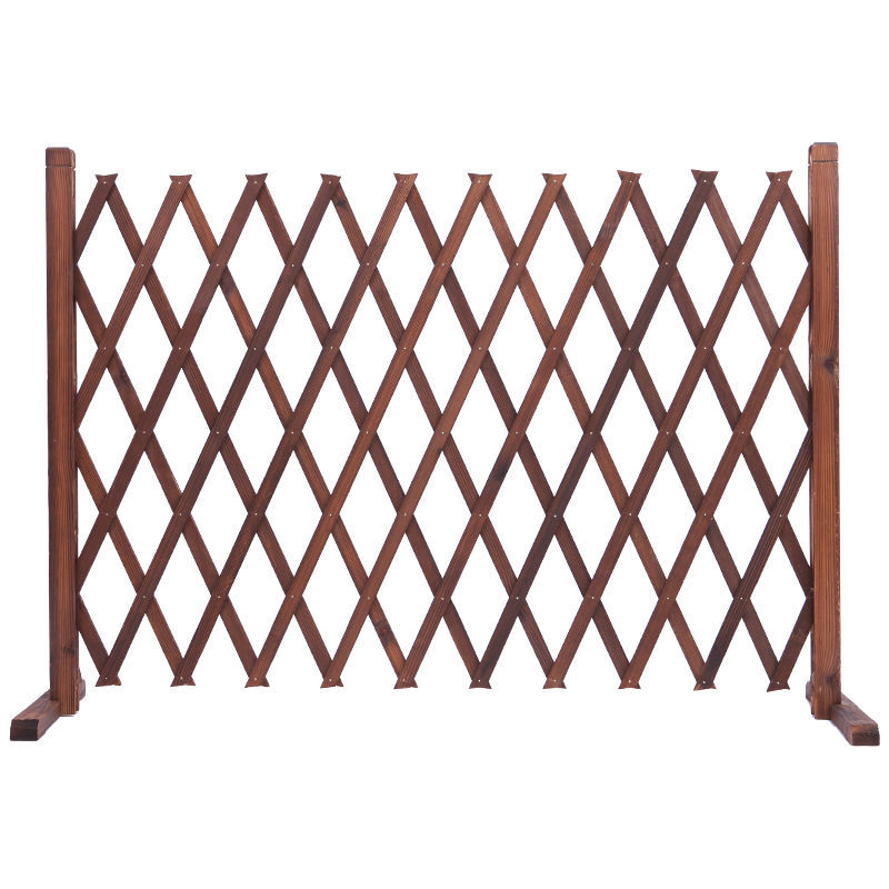 竹子栅栏碳化防腐木围栏户外网格实木庭院木篱笆护栏伸缩拉网隔断