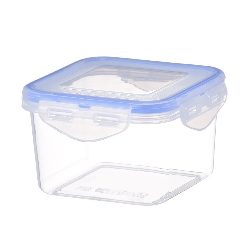 Wholesale Plastic Refrigerator Lunch Box Microwave Oven Transparent Lunch Box Square Sealed Jar Thickened Crisper Food Grade