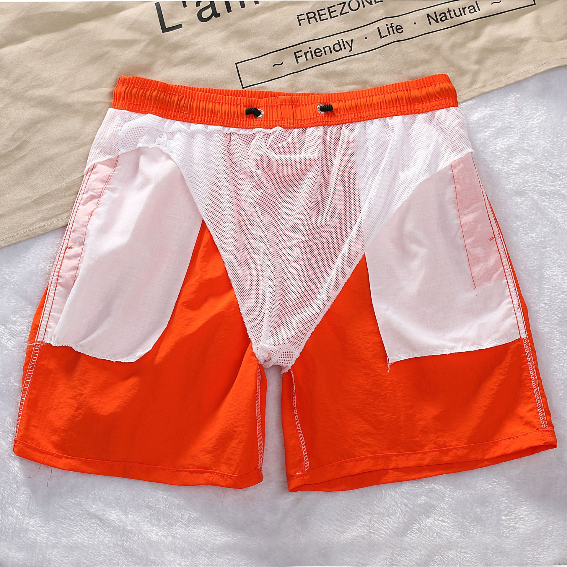 2022新款男士沙滩裤运动休闲短裤带内网五分裤大裤衩时尚短裤男女