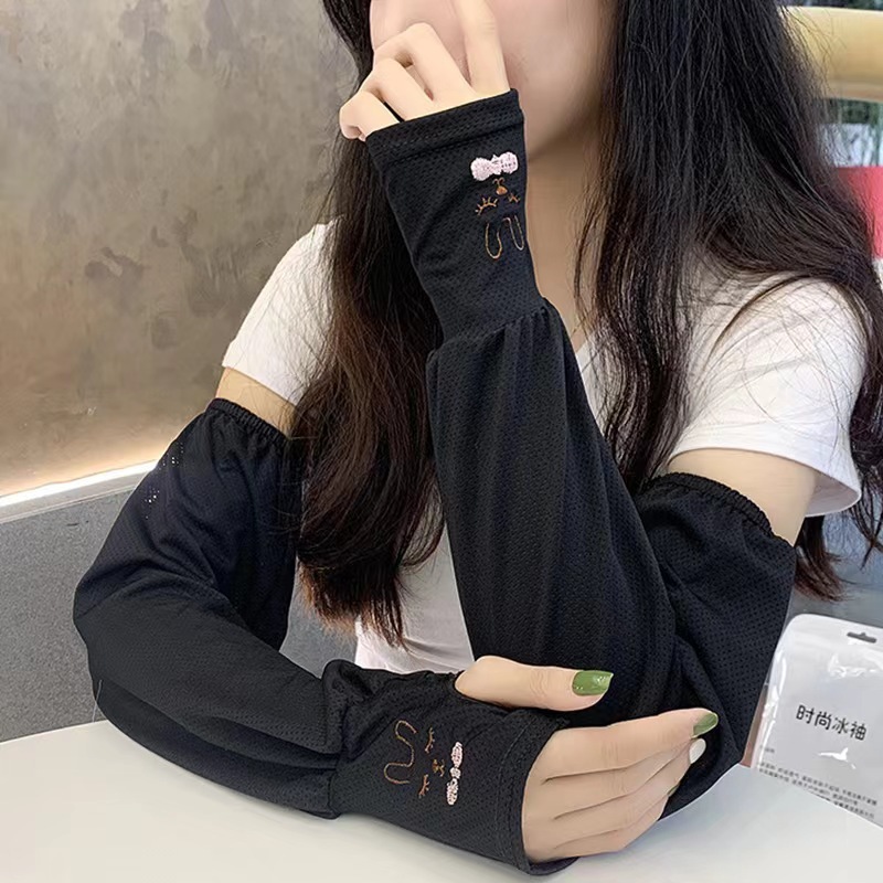 Summer Viscose Fiber Sun-Protection Oversleeves Outdoor Driving Uv Protection Rabbit Ice Sleeve Women Loose Wholesale Arm Guard Sleeve Men