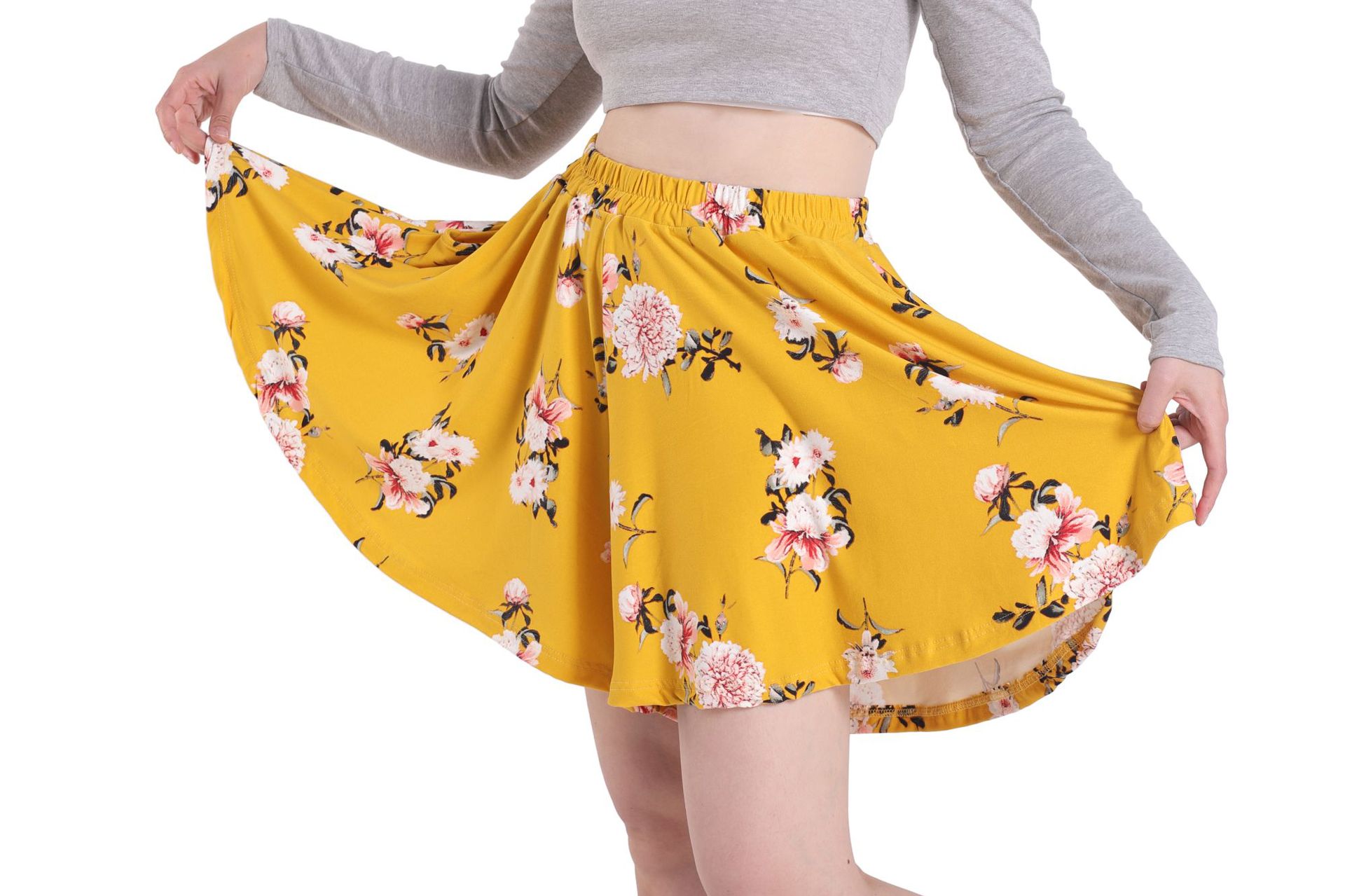 新款春夏秋裙裤休闲时尚花裤清爽舒适裤子加肥大码花裙裤短裤裙