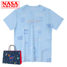 NASA联名男女透气圆领短袖潮流印花日系夏季卡通学生情侣宽松T恤