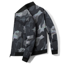 男士外套2022新款秋季日系大码棒球服上衣服工装迷彩立领夹克