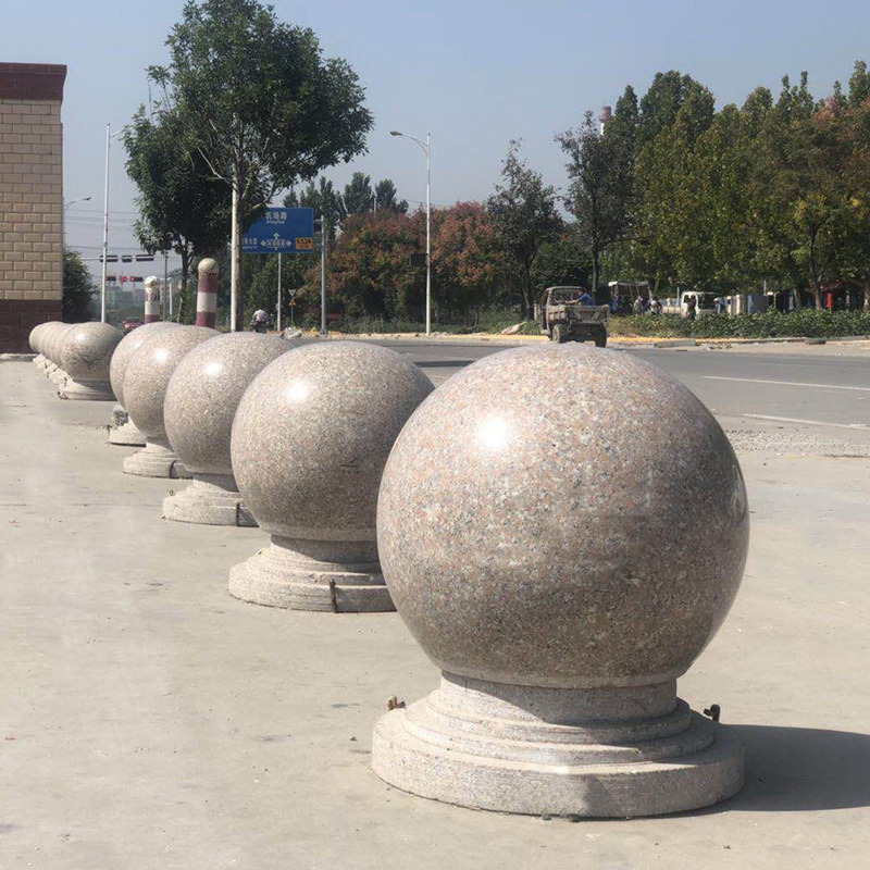 工程石墩小区公司石柱墩石门柱石墩摆件大门口防撞圆球阻头球石材