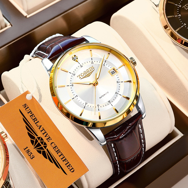 Wave & Piano Watch Men's Automatic Mechanical Watch Aarmani Fashion Casual Luminous Waterproof Men's Sky% Shuttle Watch