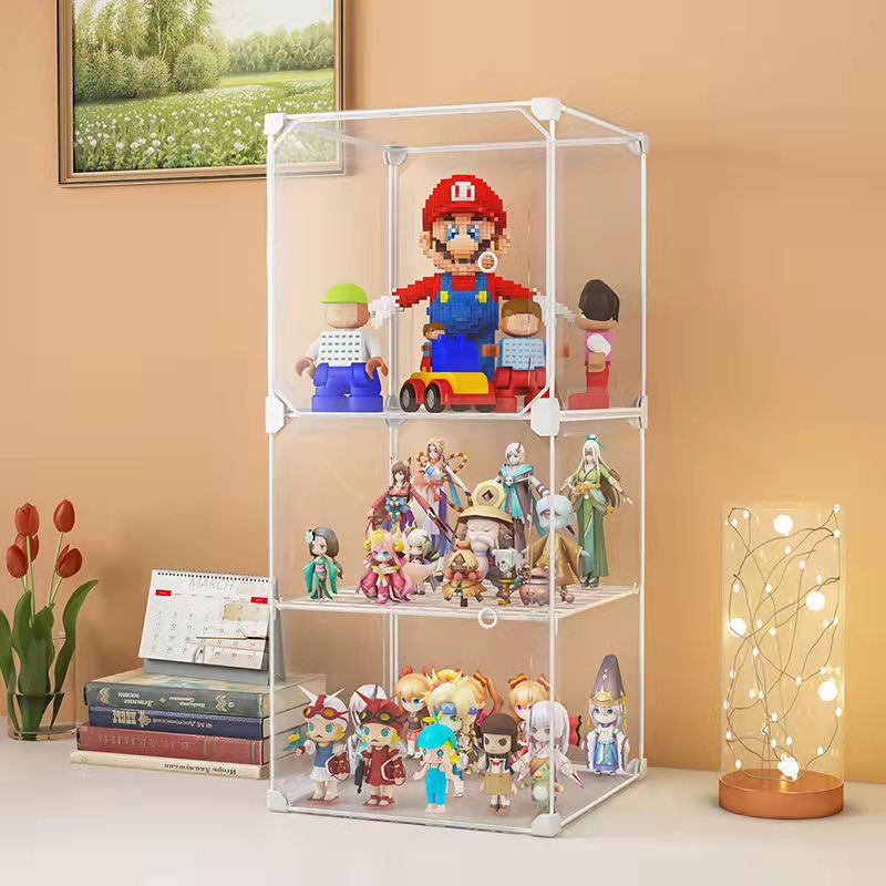 手办展示盒盲盒收纳架泡泡玛特防尘置物架透明乐高展示柜-阿里巴巴