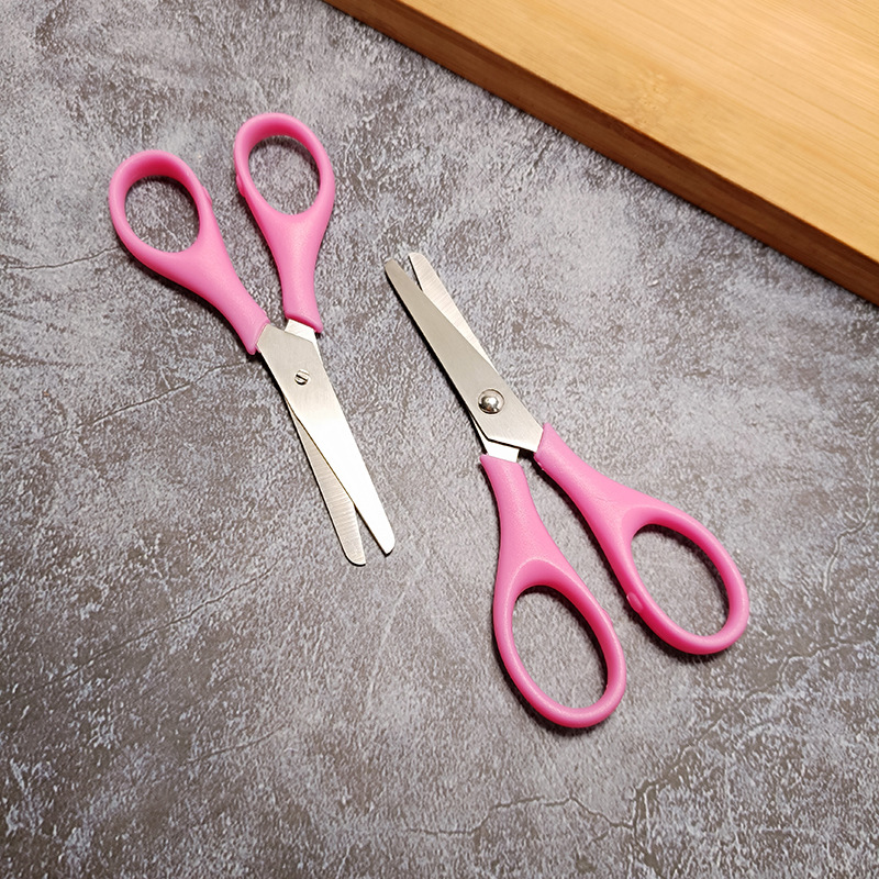 多功能不锈钢学生手工小剪刀幼儿园安全美工剪圆头家用线头小剪刀