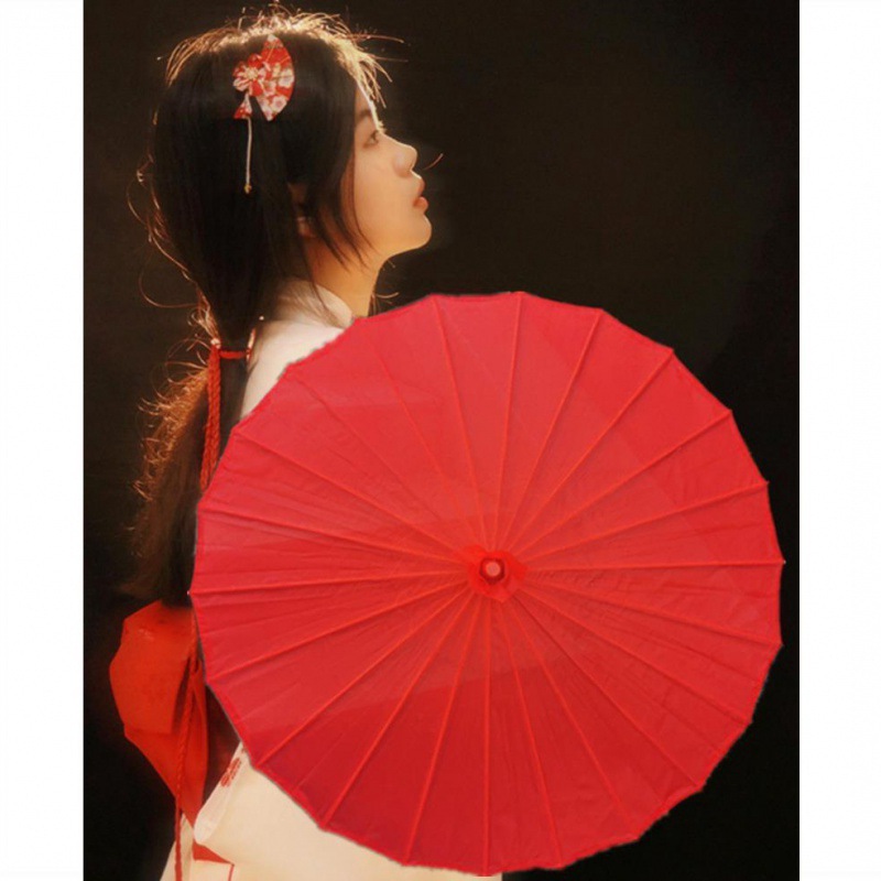 古风红伞大红色运动会绸布油纸伞演出摄影婚庆跳舞旗袍走秀装饰批