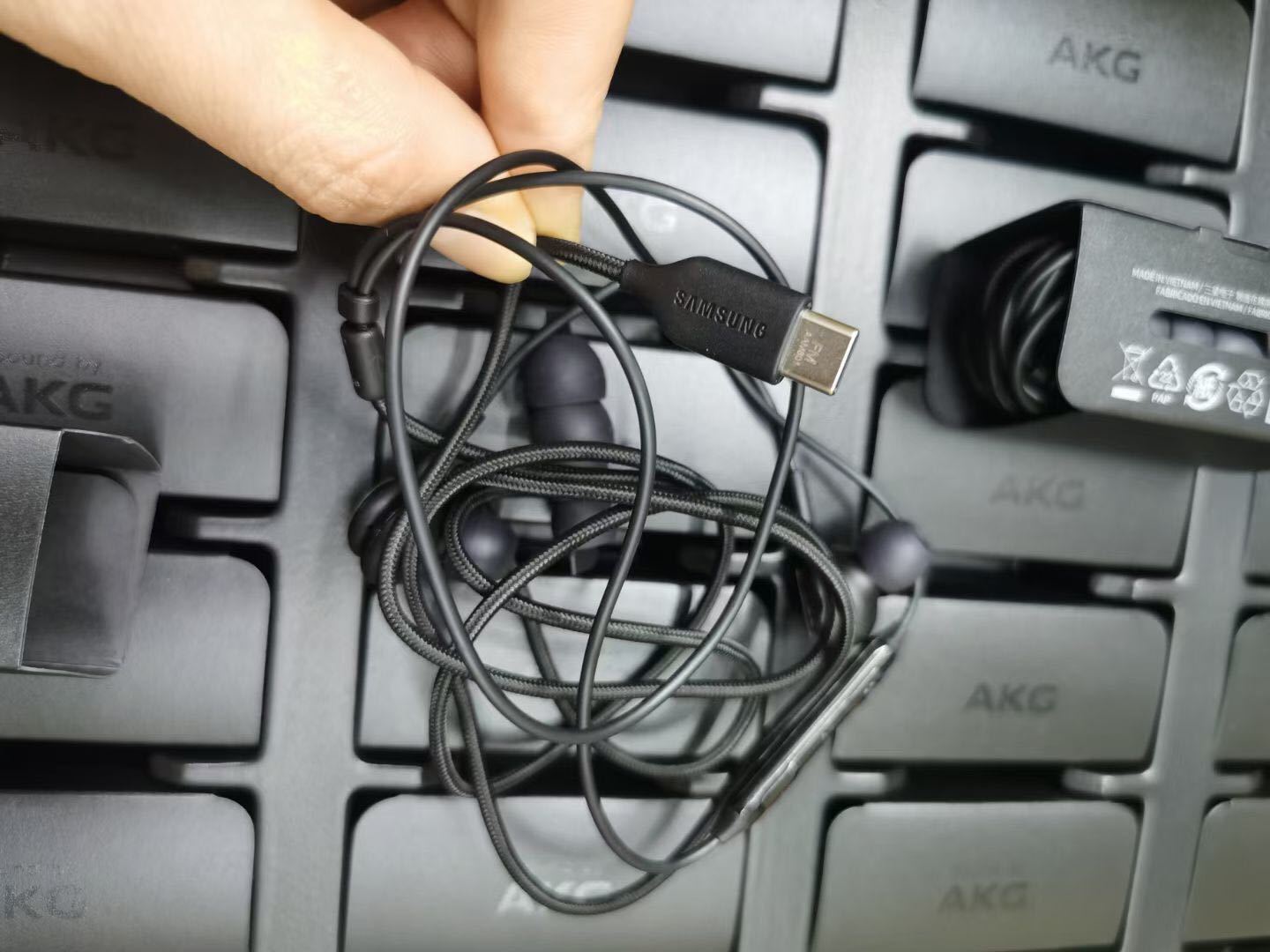 tpc口耳机适用三星note10/s20线控带麦通话akg安卓通用type c耳机