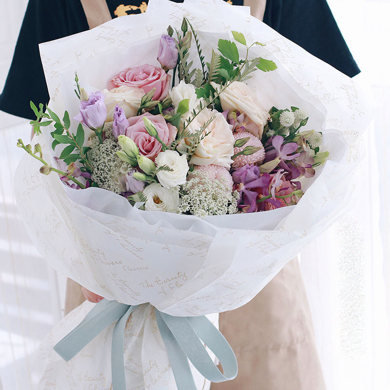 上海同城韩式混搭鲜花速递绣球玫瑰情人节生日求婚花束送女友闺蜜