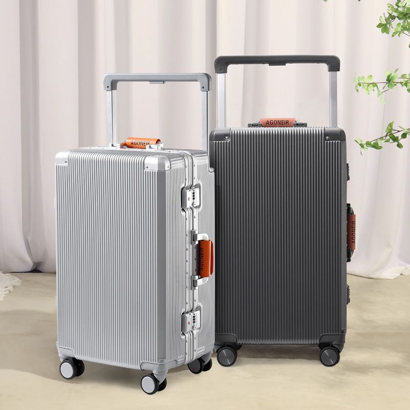 宽拉杆行李箱女铝框万向轮新款拉杆旅行登机箱20皮箱子24密码箱包