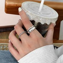 银瑞泰s925纯银麻花系列指环名媛简约质感设计款女时尚冷淡风戒指