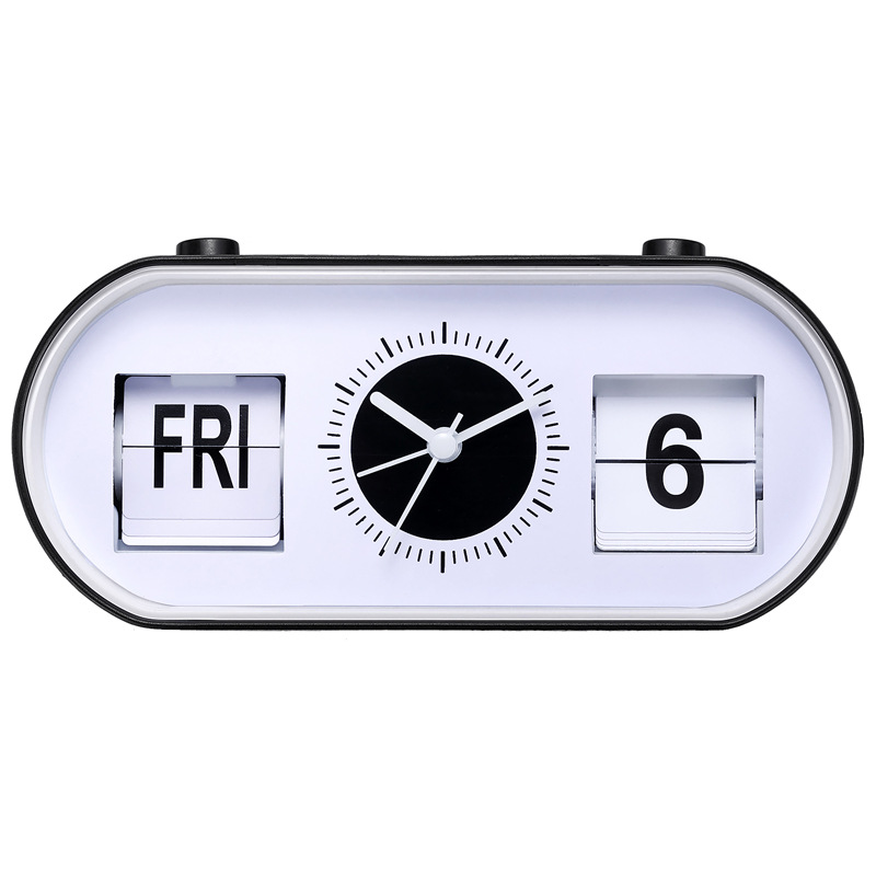 National Trendy Style Decoration Alarm Clock Manual Page Turning Humorous Mood Slogan Mute Table Clock Creative Fun Decompression Bell