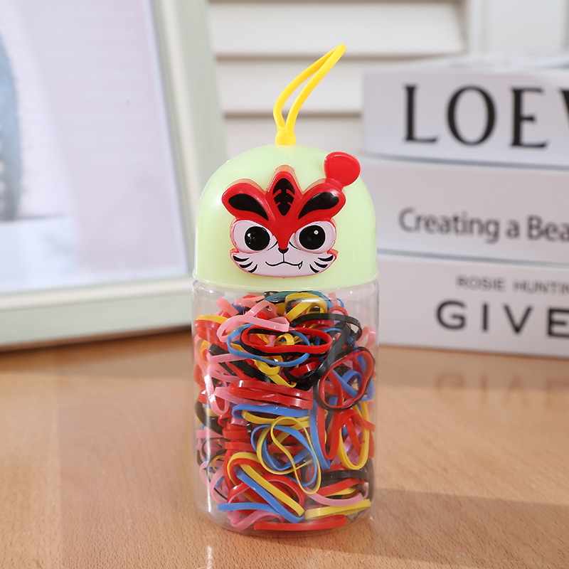 New Little Tiger Cute Cartoon Rubber Band Disposable Rubber Band Color Top Cuft Headdress Strong Pull Constantly Children's Rubber Band