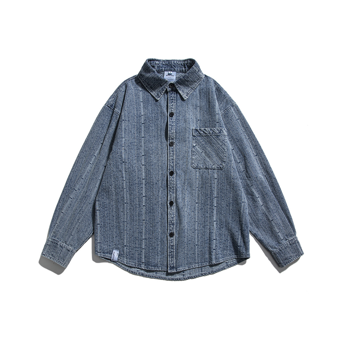 ruiienrs x butcher 2021 aw 日系秋款潮流口袋牛仔衬衫tf-cs72