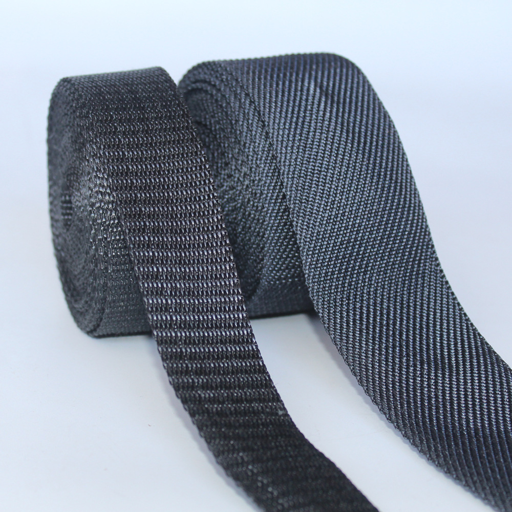免费拿样凯夫拉编织带阻燃耐磨50mm*1mm凯芙拉黑色织带芳纶黑色带