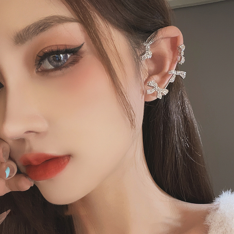 明星同款杨超越小众设计感耳骨夹蝴蝶结耳挂女无耳洞耳夹耳饰耳环