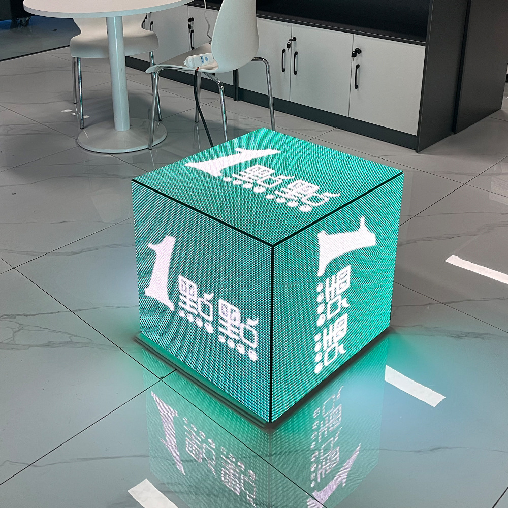 led魔方屏 四面屏logo广告 酒吧dj魔方屏 斜边模组 酒吧led显示屏