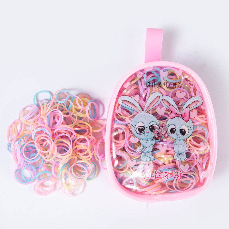 Korean Style Cute Backpack Disposable Rubber Band Color Children's Rubber Band Strong Pull Continuously Black Hair Ring Headband Wholesale