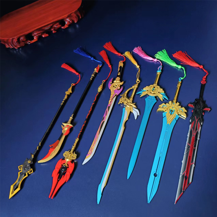 原神周边兵器狼的末路和璞鸢30cm锌合金武器模型摆雾切之回光玩具
