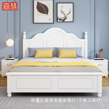 实木床1.5米单人床现代简约卧室1.8米欧式主卧双人床出租房用极简
