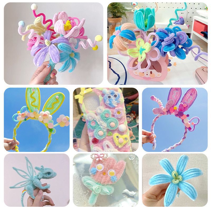 50 Twisted Sticks Handmade Diy Bouquet Barrettes Encrypted Hair Root Wool Tops Stall Canteen Toy Gold Powder