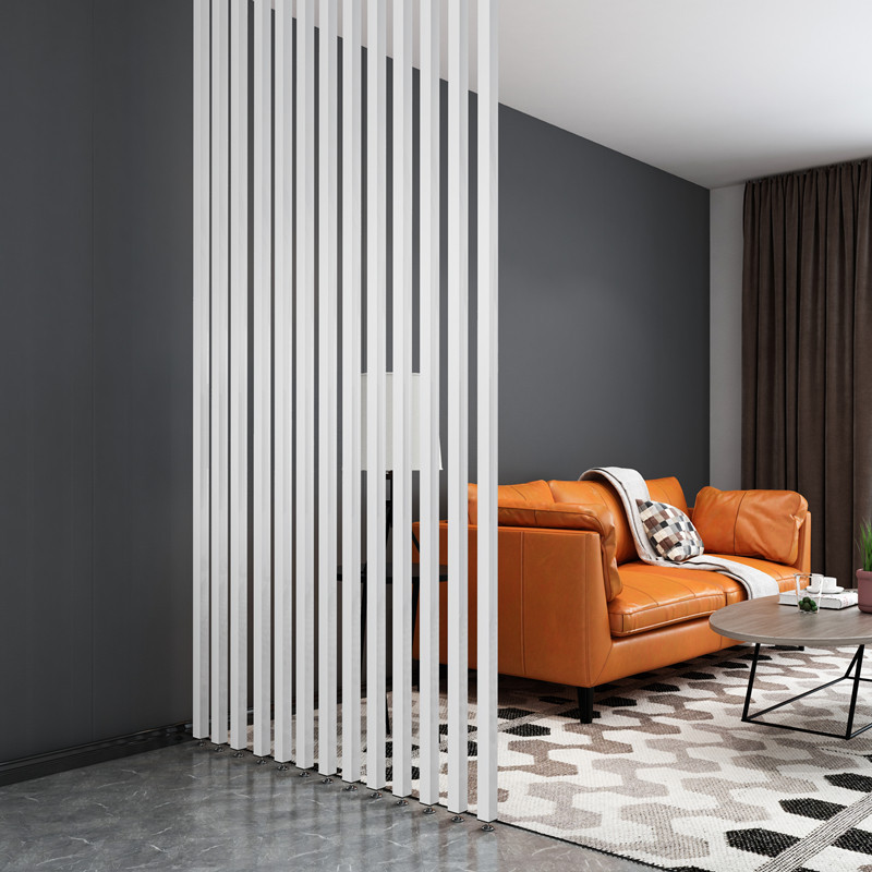 现代简约客厅铝合金屏风隔断 办公室玄关立柱组合 入户竖条方通管
